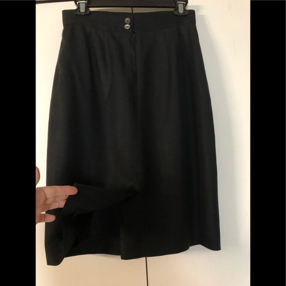 Vintage Barry Bricken Mark Shale Skirt 10 Linen Wool Pencil - Picture 11 of 11